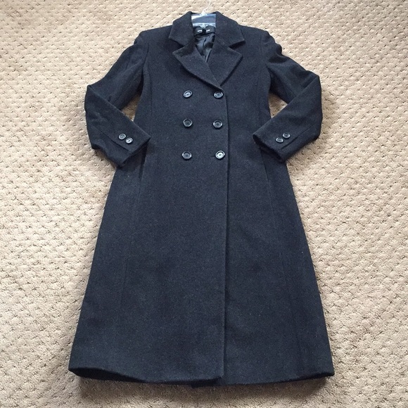 Jones New York Jackets & Blazers - Beautiful Long Gray Wool Winter Dress Coat-Size 2P